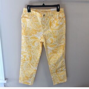 Chico’s NWT Platinum Santorini scroll crop pants